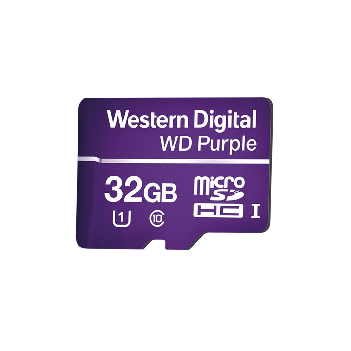 Memoria microSD de 32GB PURPLE, Especializada Para Videovigilancia, 10 VECES MAYOR DURACIÓN