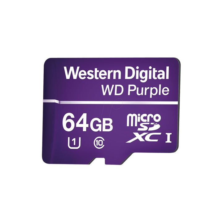 Memoria microSD de 64GB PURPLE, Especializada Para Videovigilancia