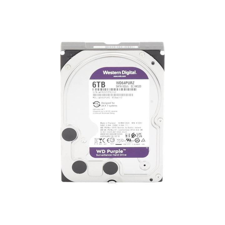 Disco Duro PURPLE de 6TB / Optimizado para Soluciones de Videovigilancia / Uso 24-7