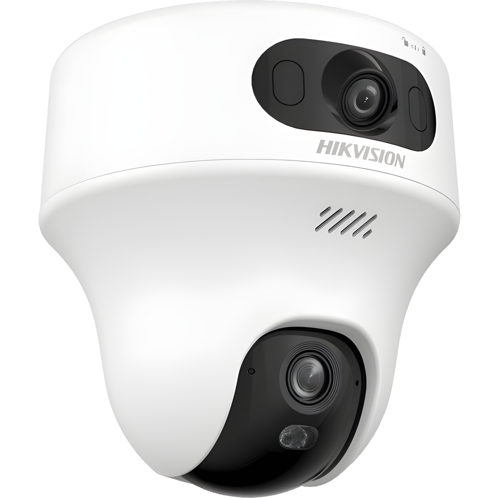Turret PT 6 Megapixel / Doble Lente (2.8 mm y 4 mm) / Dual Light (10 mts IR + 10 mts Luz Blanca) / Wi-Fi / Interior / Audio Bidireccional (Micrófono y Bocina) / dWDR  / H.265+ / 5 VCD (Conector Tipo C)