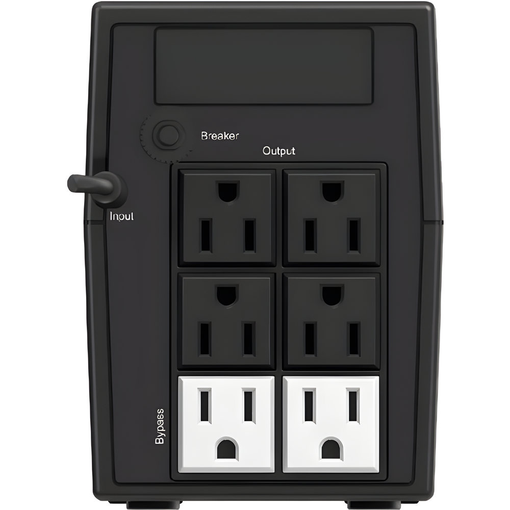UPS de 1000 VA / 600 W / Protección Contra Sobrecarga y Descarga / Entrada y Salida 120 VCA / 6 Tomas NEMA 5-15R (4 con Respaldo y 2 sin Respaldo)