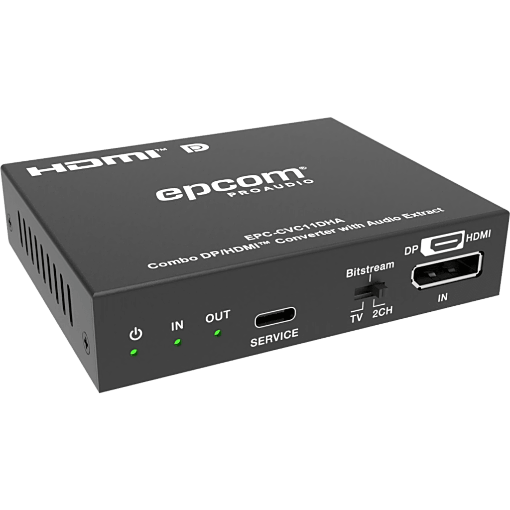 Extensor de Video DP y HDMI | Convertidor Combo DisplayPort / HDMI | Extracción de Audio | Hasta 8K30 | 4K120 | HDCP 2.3 | Múltiples Formatos de Audio | HDR10