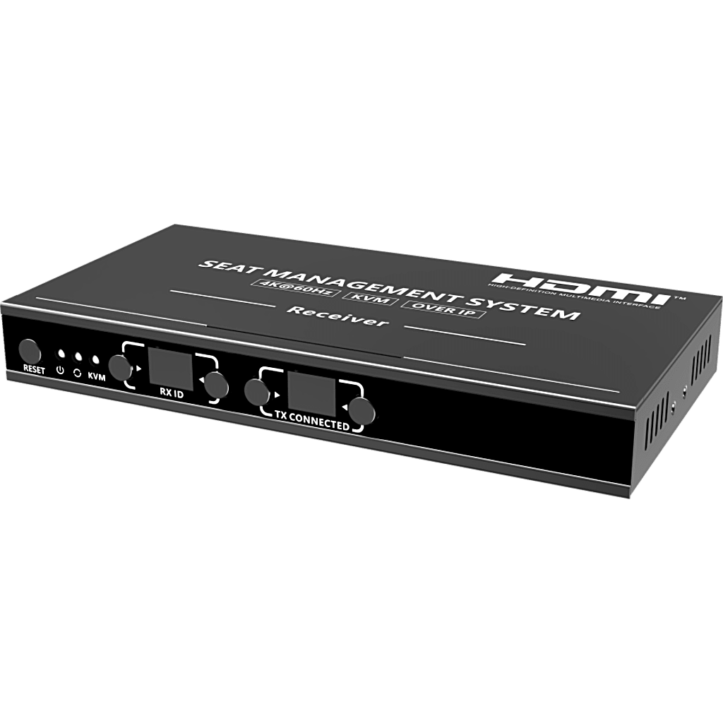 Receptor KVM por IP | 4K@60Hz | 120 m con PoE | Loop-out | Multiview y Videowall | HDMI 2.0 | USB 2.0 | Metálico