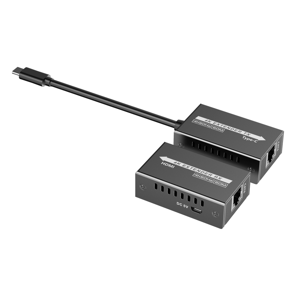 Extensor Mini 4K120Hz USB-C a HDMI | Transmisión 18 Gbps | Distancia 60m 4K@60Hz | HDR10 / HDCP 2.2 | Protección ESD ±8KV | Alimentación por Fuente de Señal