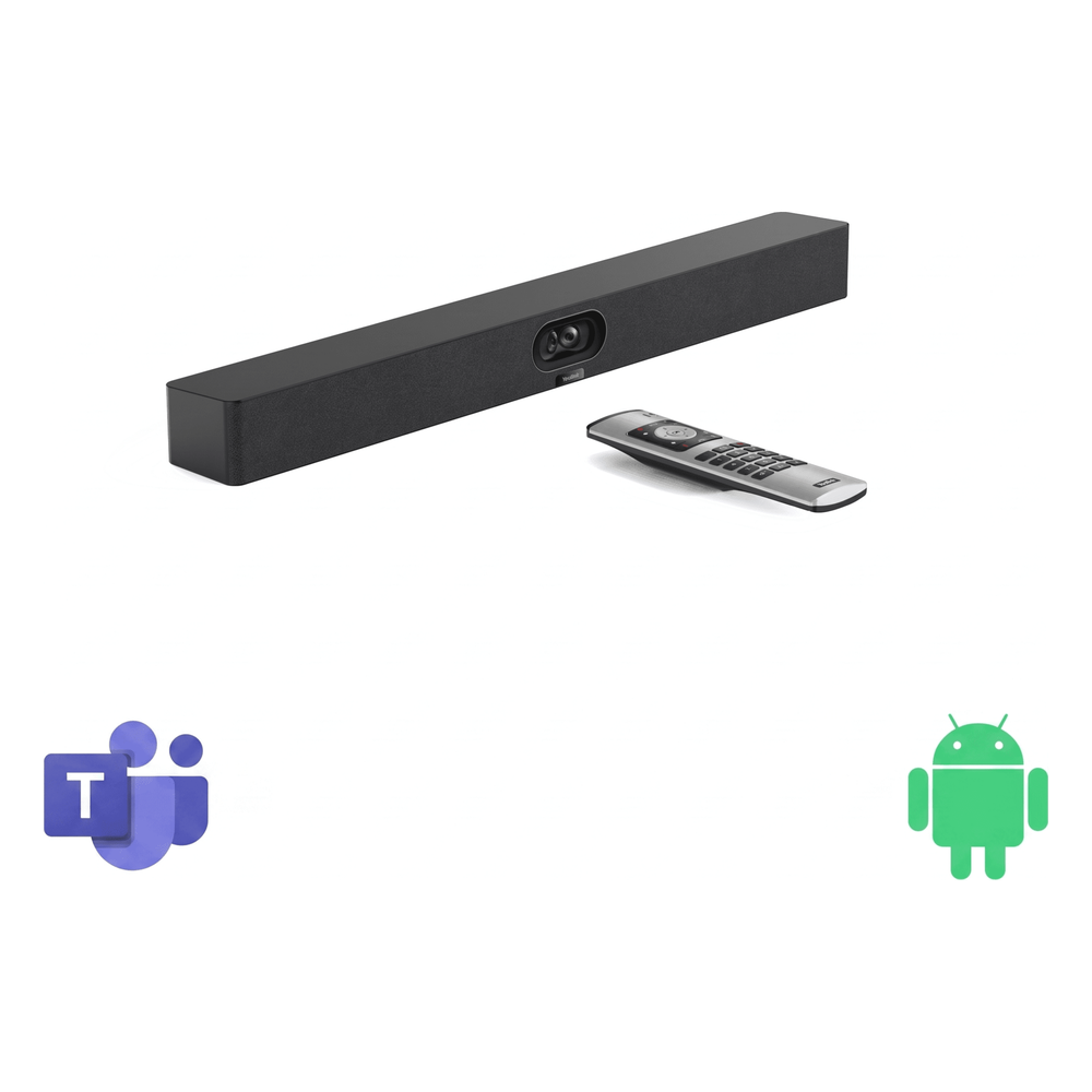 Barra de Videoconferencia Yealink A40 para Salas Medianas con Android Integrado Compatible con Teams Rooms, Zoom Rooms, RingCentral Rooms y BYOD- Incluye Control Remoto VCR11
