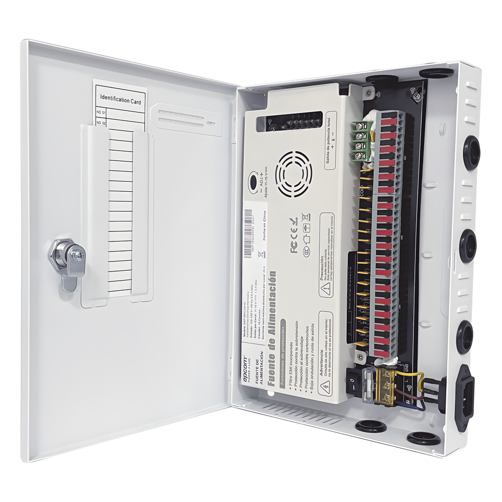 Fuente | 11-15 V | 18 canales | 20 A | Compatible con cámaras 4k | Alta tecnología en seguridad | Doble ventilador | Hasta 1.8 Amperes por Salida | Filtro de ruido por canal | Diseño de alta gama.