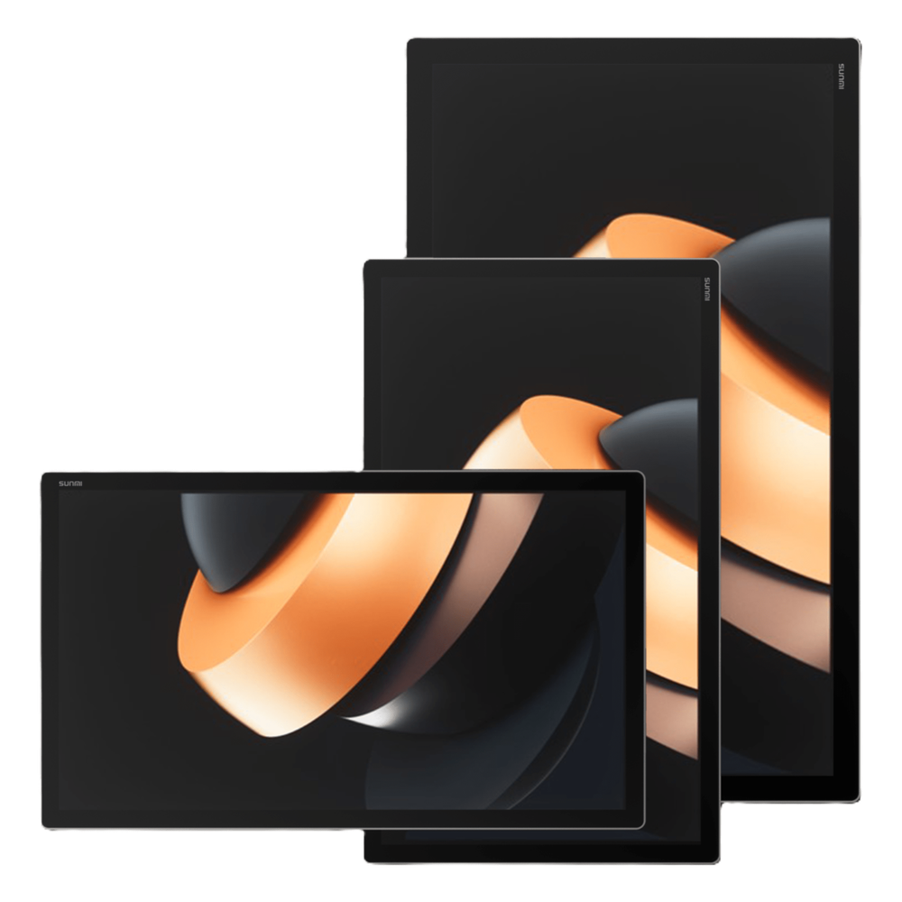 Pantalla Interactiva SUNMI FLEX 3 22" / Diseño Modular / Procesador Qualcomm Octa-Core 2.4 GHz / Pantalla Capacitiva Multi-Touch FHD 400 Nits / Inclinación 15° a 80° / IP54 / NFC / Bluetooth 5.0 / POE / Android 13