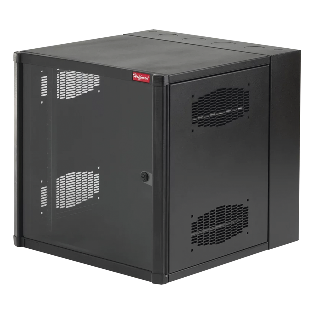 Gabinete AccessPlus  26 UR de Montaje en Pared de 19in, Rieles Numerados y Roscados #10-32, Puerta con Ventana de Seguridad, 600 mm de Ancho, 637 mm de Profundidad, Color Negro