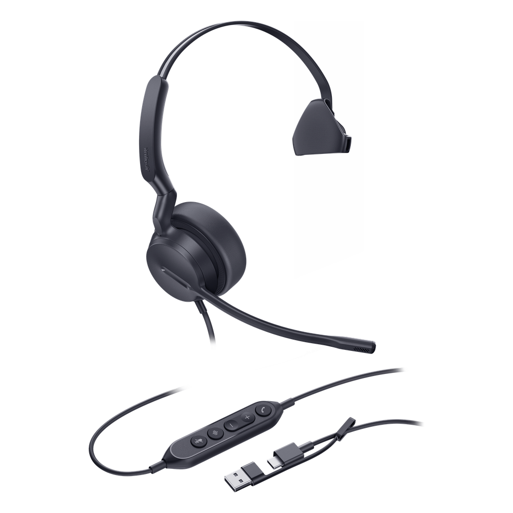 Yealink UH42 SE Mono, cancelación de ruido USB-C/A y 3,5 mm con indicador de ocupado, plug and play