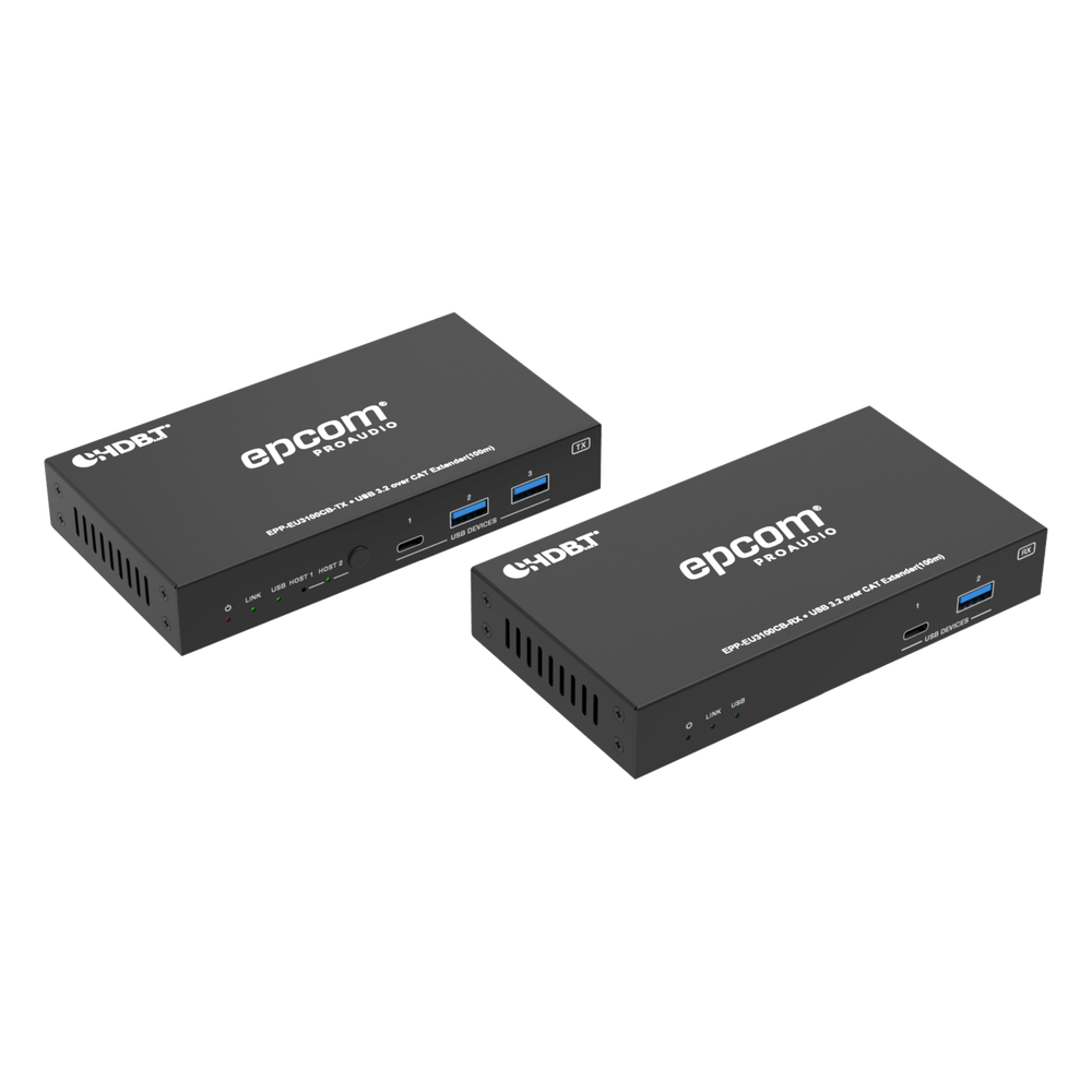Extensor USB 3.2 Gen 1 | 100 m | Cable CAT6a | Velocidad 5 Gbps | Puertos USB-C y USB-A | PoC Bidireccional 24V | Compatible Con Dispositivos USB Variados