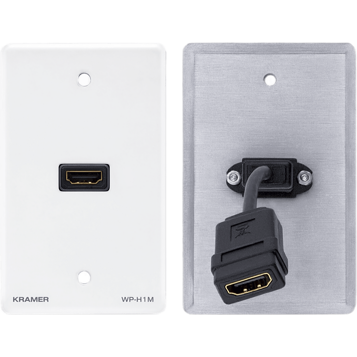 Wall Plate Pasivo HDMI | Conexión HDMI Frontal y Trasera | Cable Plano Flexible | Formatos US | Blanco