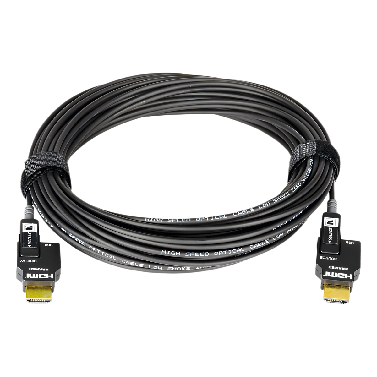 Cable Activo Óptico HDMI 4K 30 mts | 4K@60Hz 4:4:4 | 18 Gbps | Terminales Desmontables Micro-HDMI | Fibra Optica  | Libre de Halógenos LSHF | Bañado en Oro 24K