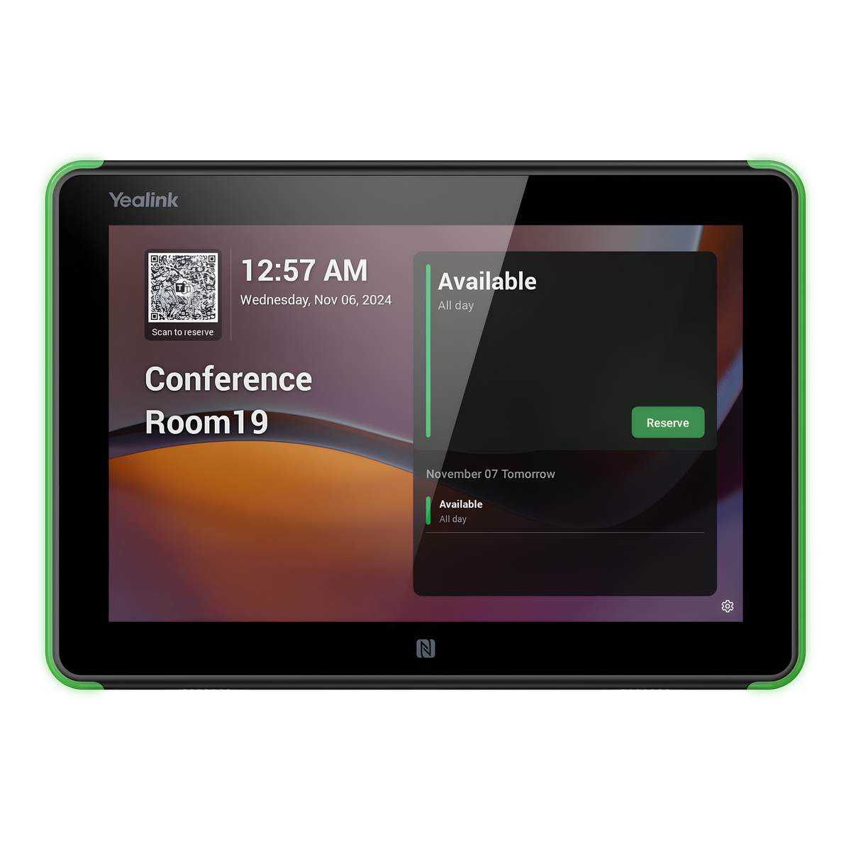 Panel Touch Para Programación De Salas De Reuniones Todo En Uno Con Indicadores LED Laterales Moderno y Ultrafino
