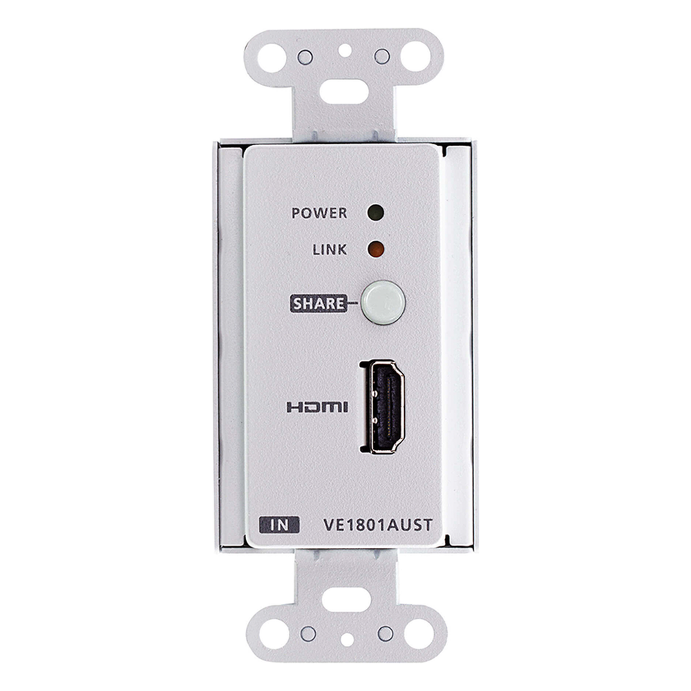 Transmisor HDMI | 4K a 40 metros | HDBaseT-Lite con placa de pared estadounidense/PoH