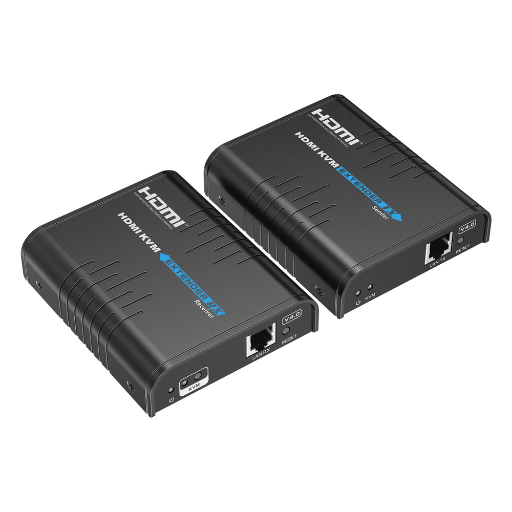 Kit extensor KVM (HDMI y USB) hasta 120 metros | Resolución 1080P @ 60 Hz | Soporta STP y UTP CAT6 | Soporta Switch Gigabit para control KVM múltiple | Soporta hasta 253 receptores | Transmite el Video y Controla tu DVR vía USB