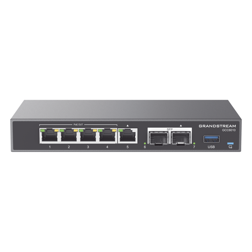4 en 1: Firewall Nueva Generación, Router, IP PBX (24 usuarios / 8 llamadas), Switch Gigabit de 5 Puertos (4 PoE) y 2 Puertos SFP 2.5 Gigabit / Todos los puertos son configurables WAN/LAN, máximo 3 x WAN
