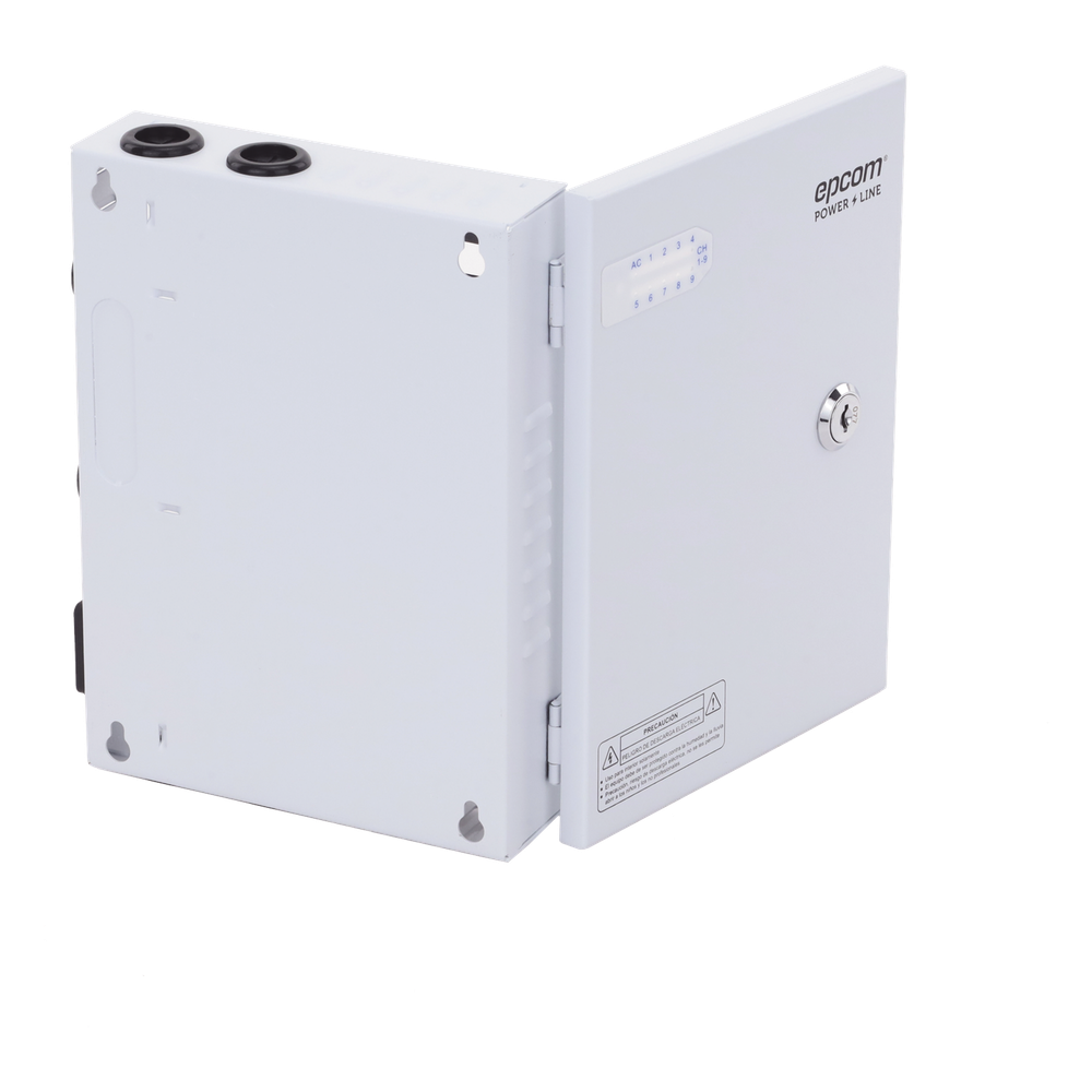 Fuente |  11-15 V |  9 canales | 16 A |  Compatible con cámaras 4K | Alta tecnología en seguridad | Doble ventilador | Hasta 1.8 Amperes por Salida | Filtro de ruido por canal | Diseño de alta gama.