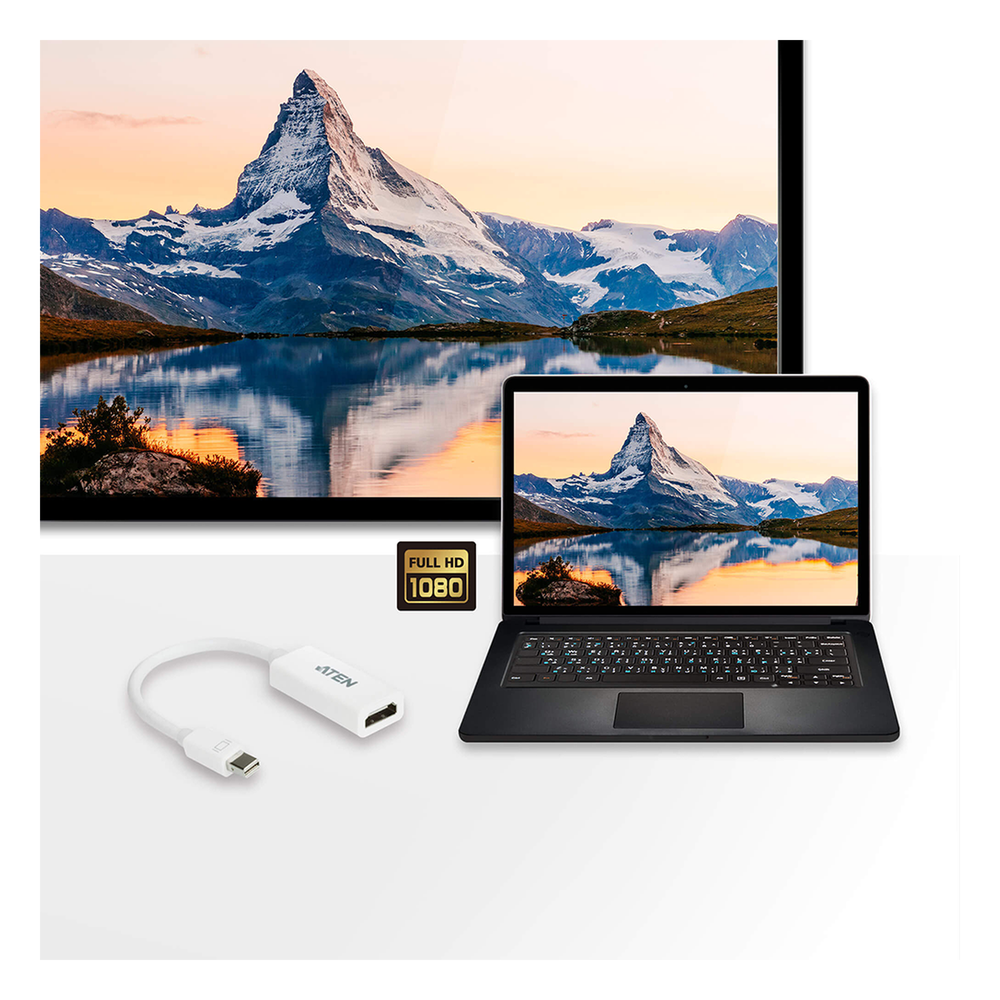 Adaptador de Mini DisplayPort a HDMI | Compatible con productos Macintosh | Admite sonido Dolby True HD y DTS HD Master Audio |