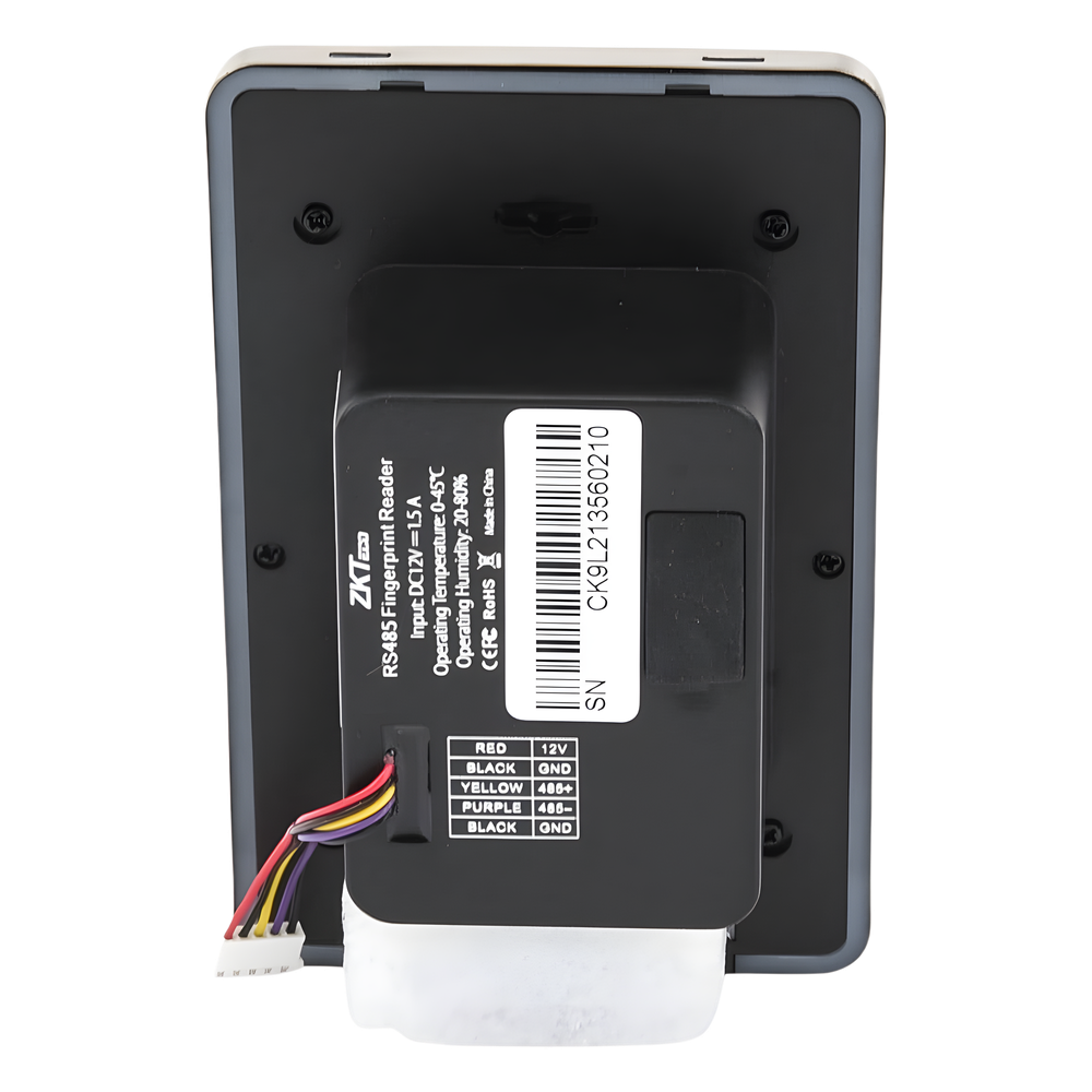 Lector Esclavo de Huella y Proximidad / RS-485 / IP65 / Acero Inoxidable / Exterior / ZKFinger VX10.0