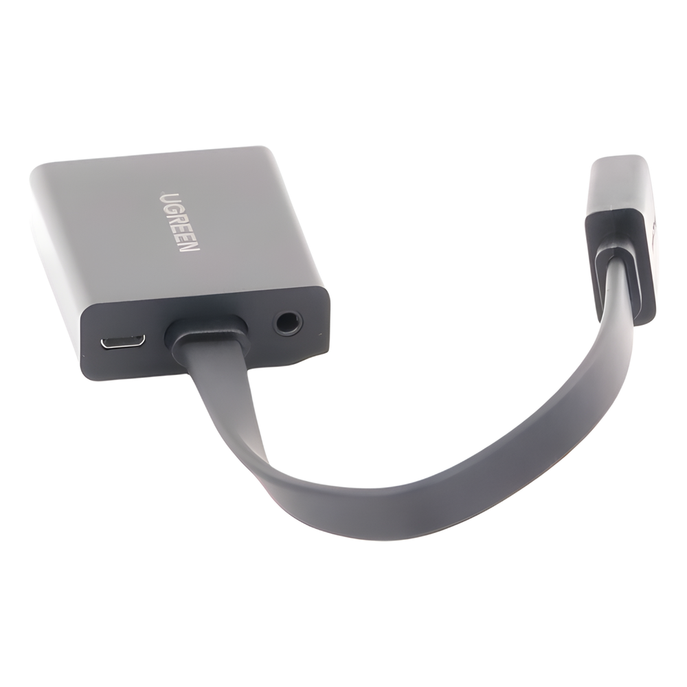Adaptador HDMI a VGA / Resolución 1080P / Audio 3.5mm / Con Puerto Micro USB para Alimentación / Plug & Play / No Requiere Controlador / ABS / Flexible y Duradero