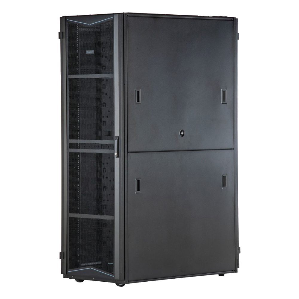 Gabinete FlexFusion para Centros de Datos, 45 UR, 700 mm de Ancho, 1070 mm de Profundidad, Sin Paneles Laterales, Fabricado en Acero, Color Negro