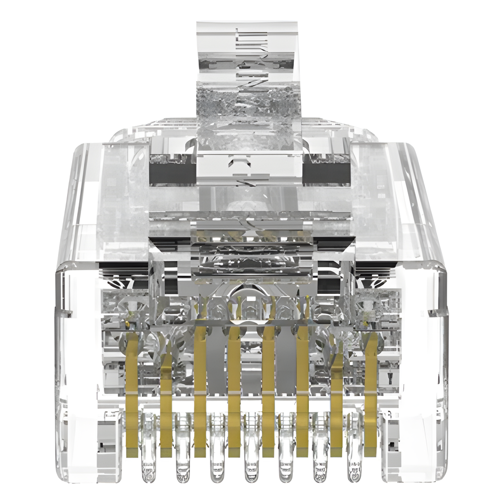 Plug RJ45 Cat6/6A, Para Cable UTP de Calibre 28 AWG (Diámetro Reducido), Chapado en Oro de 50 Micras, Paquete de 100 Piezas