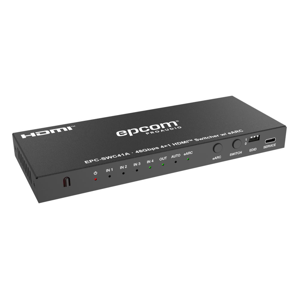 Switch HDMI 4x1 | 8K@60Hz 4:2:0 | 48 Gbps | ARC/eARC | Extracción de Audio | Gestión EDID | Control CEC