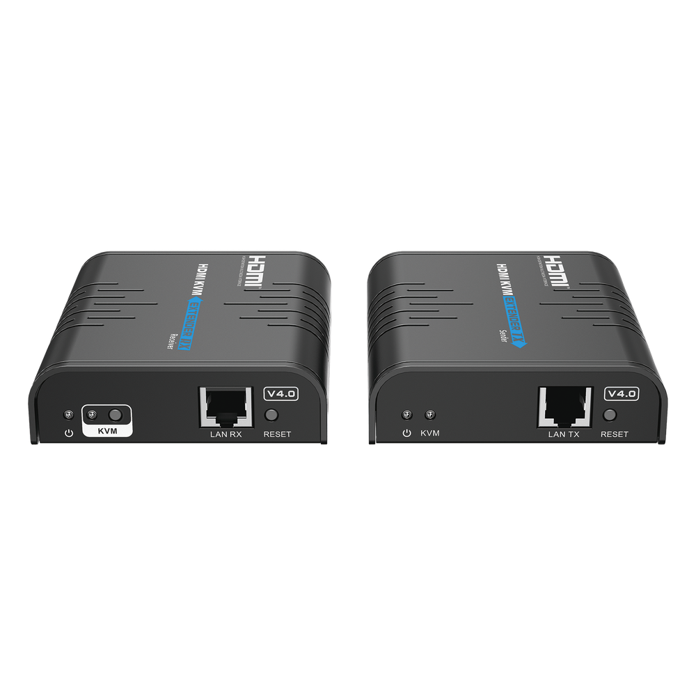 Kit extensor KVM (HDMI y USB) hasta 120 metros | Resolución 1080P @ 60 Hz | Soporta STP y UTP CAT6 | Soporta Switch Gigabit para control KVM múltiple | Soporta hasta 253 receptores | Transmite el Video y Controla tu DVR vía USB