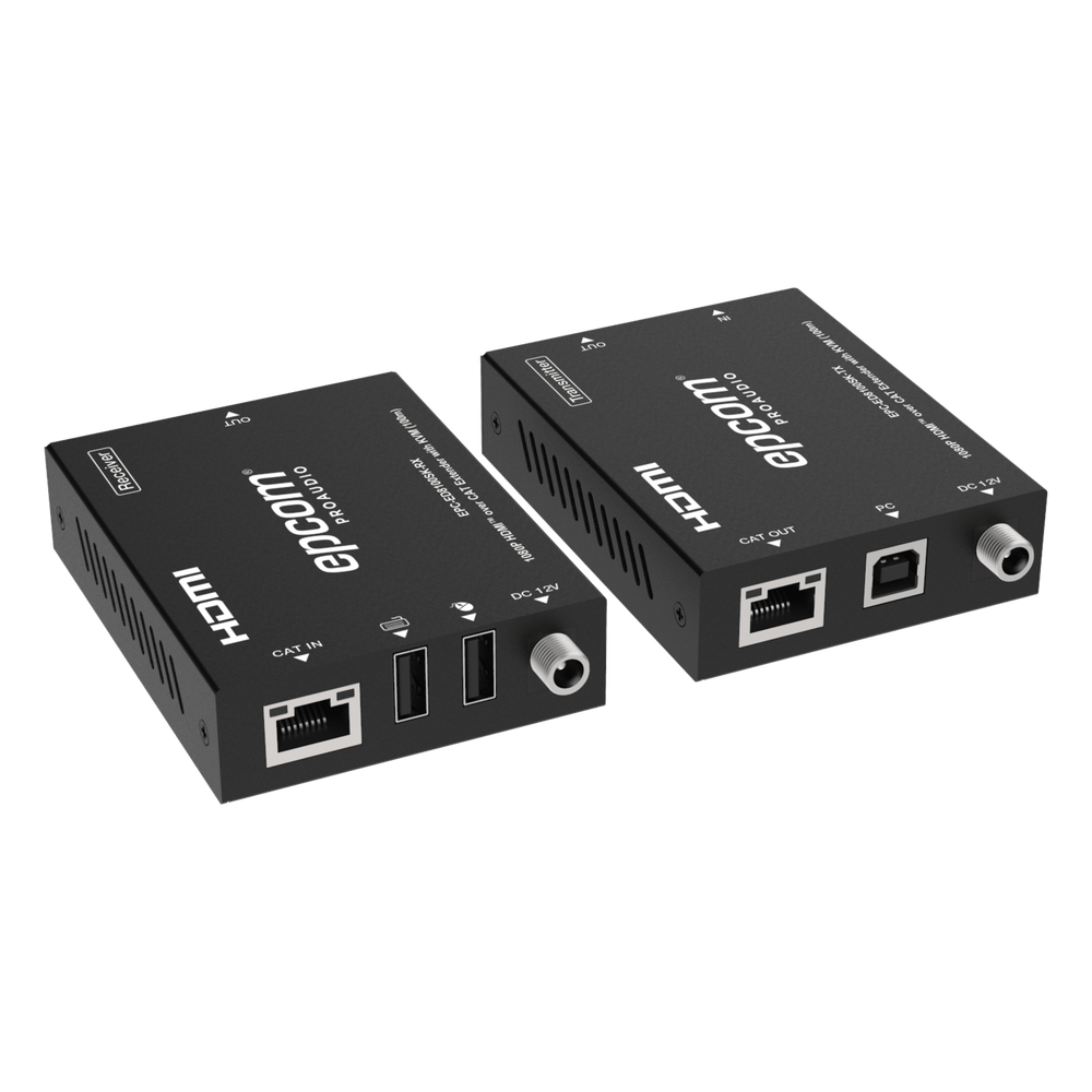 Extensor HDMI | Soporta KVM | Transmisión hasta 100 m | Cable CAT6 |  1080P@60Hz | Copia EDID automática | Sin compresión ni retraso | PoC