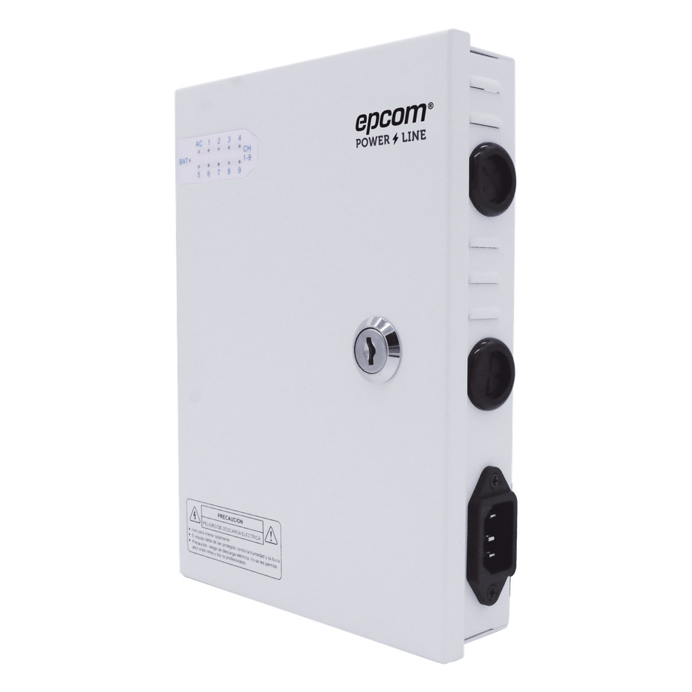 Fuente |  11-15 V |  9 canales | 16 A |  Compatible con cámaras 4K | Alta tecnología en seguridad | Doble ventilador | Hasta 1.8 Amperes por Salida | Filtro de ruido por canal | Diseño de alta gama.