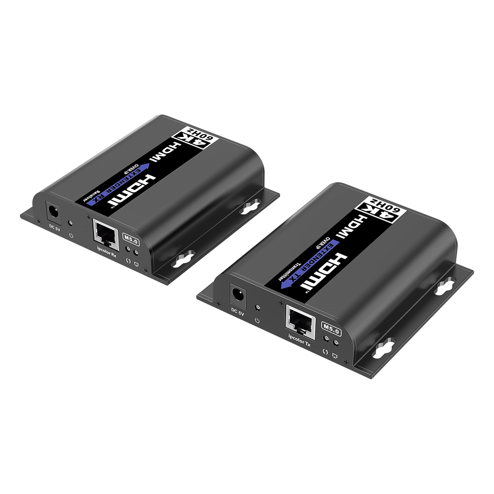 Kit Extensor HDMI | AV sobre IP | 4K@60Hz | 120 m | HDMI 2.0 | HDCP 2.2 | 18 Gbps | Conexión 1:1 , 1:N, N:1 , N:N | Compatible con App iMMS