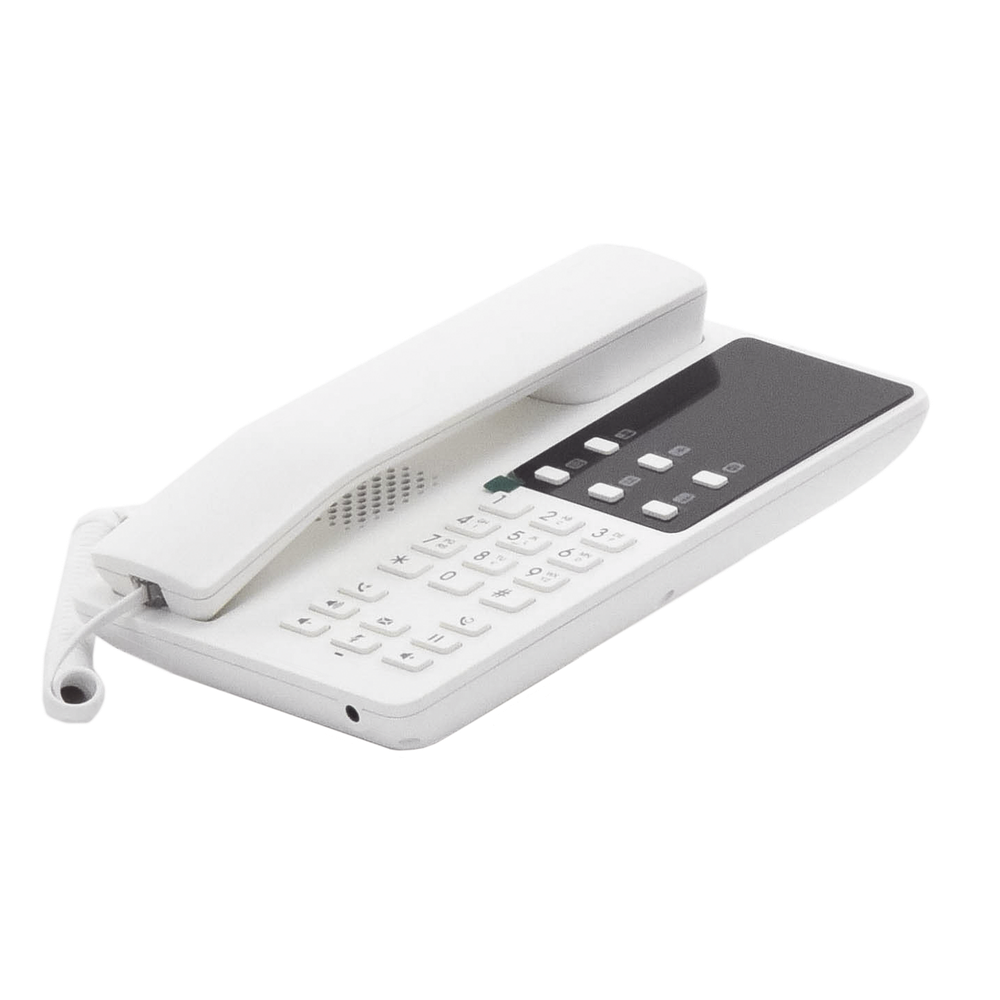 Teléfono IP Hotelero Wi-Fi, 2 líneas SIP con 2 cuentas, codec Opus, IPV4/IPV6, color blanco, con gestión en la nube GDMS