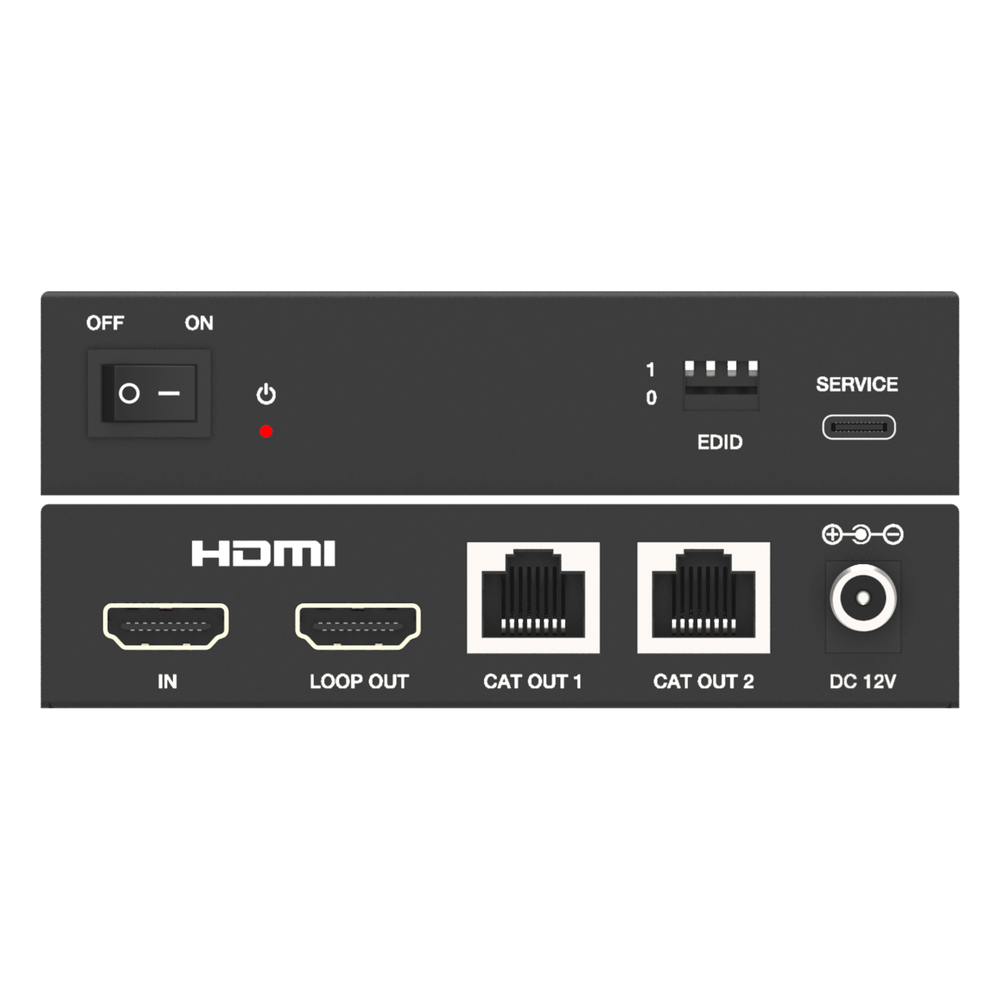 Splitter HDMI 1x2 | 4K@60Hz a 60m | 4K@30Hz a 70m | Cable Cat6 | EDID | HDCP 2.2 | Salida Loop