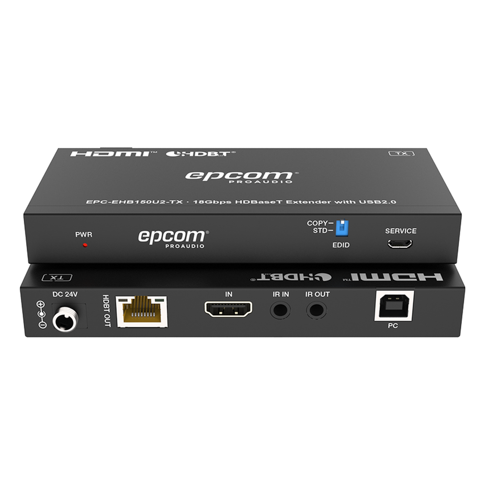 Kit Extensor HDMI con KVM |  4K@60Hz 4:4:4 | 150m en 1080 | 120m en 4K | HDBaseT | USB 2.0 | IR Bidireccional | POC | EDID