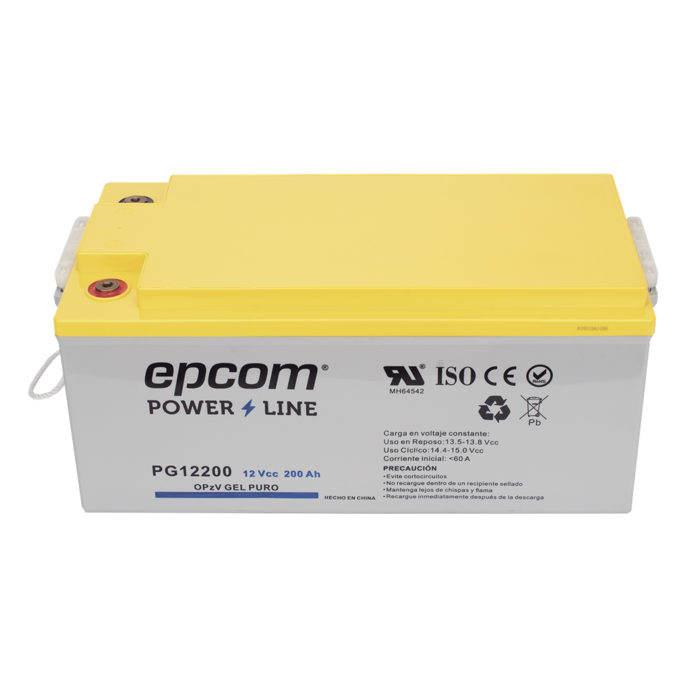 Batería GEL Puro OPzV Ciclo Profundo / 12 Vcc / 200 Ah / Aplicaciones Fotovoltaicas y de Respaldo