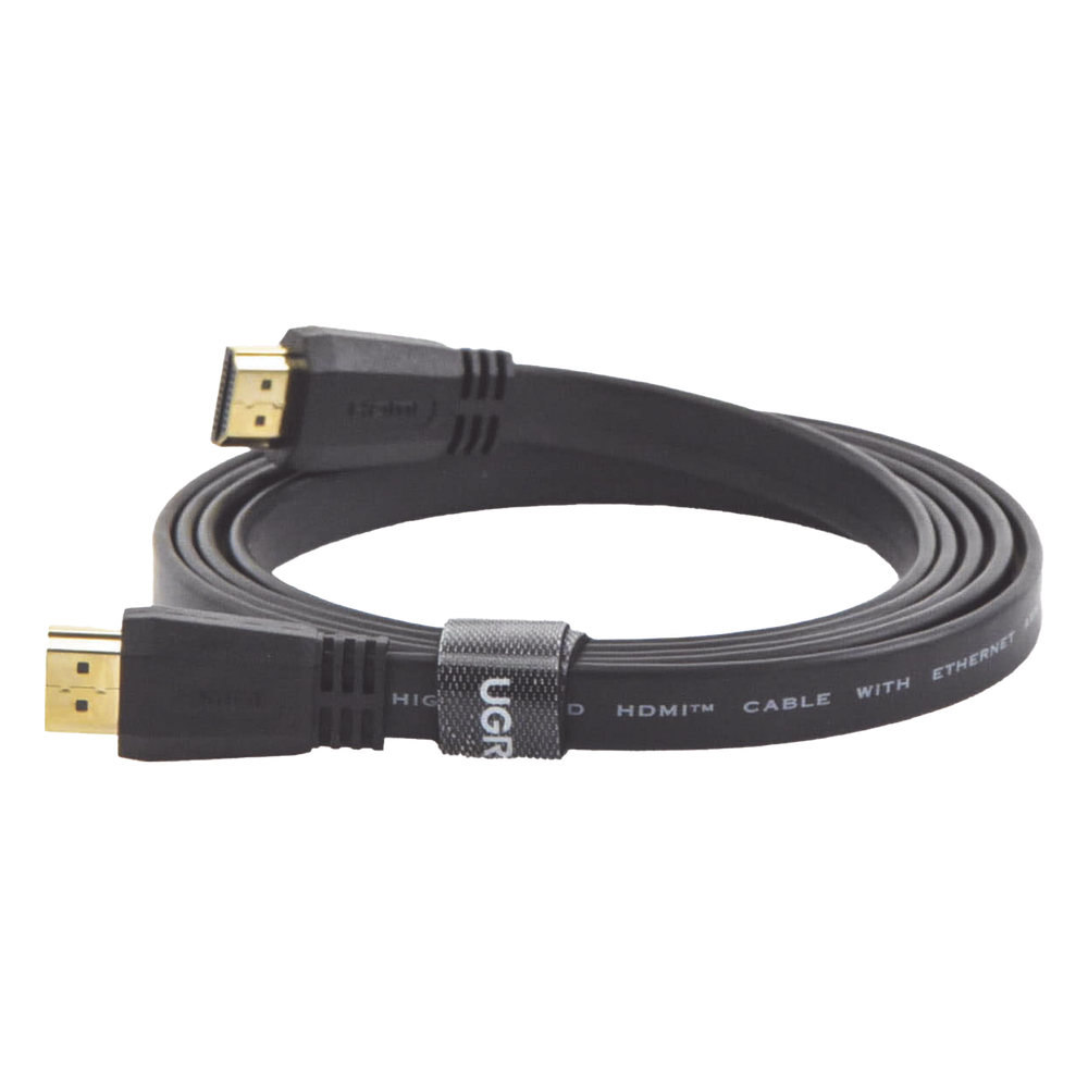 Cable HDMI 2.0 Plano de 1.5 Metros (4.92 Pies) / 4K@60Hz / HDR / 3D / HEC (Canal Ethernet HDMI) / ARC (Canal de Retorno de Audio / Color Profundo de 48 Bits / Audio de 32 Canales / HDCP / Audio Dolby True HD 7.1 / 18 Gbps / EstaÑado y Triple Blinda