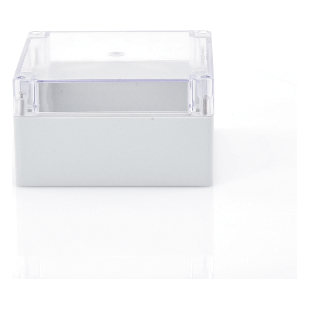 Gabinete Plástico para Exterior (IP65) de 160 x 160 x 90 mm Cierre por Tornillos Tapa Transparente.