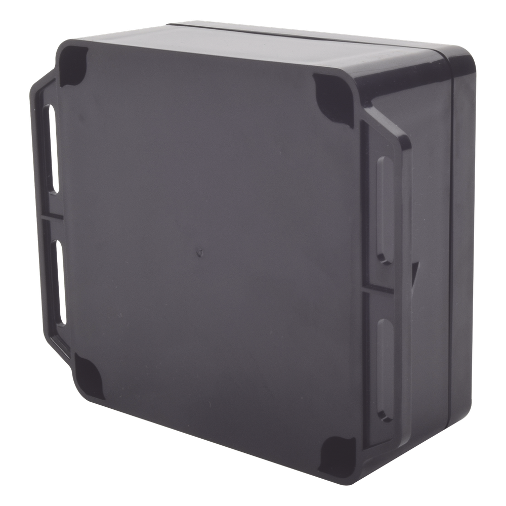 Gabinete Plástico Negro para Exterior (IP65) de 120 x 120 x 60 mm Cierre por Tornillos.