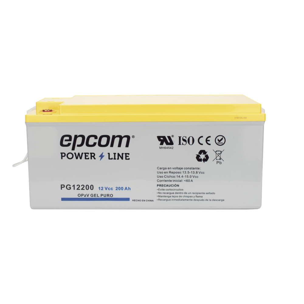 Batería GEL Puro OPzV Ciclo Profundo / 12 Vcc / 200 Ah / Aplicaciones Fotovoltaicas y de Respaldo