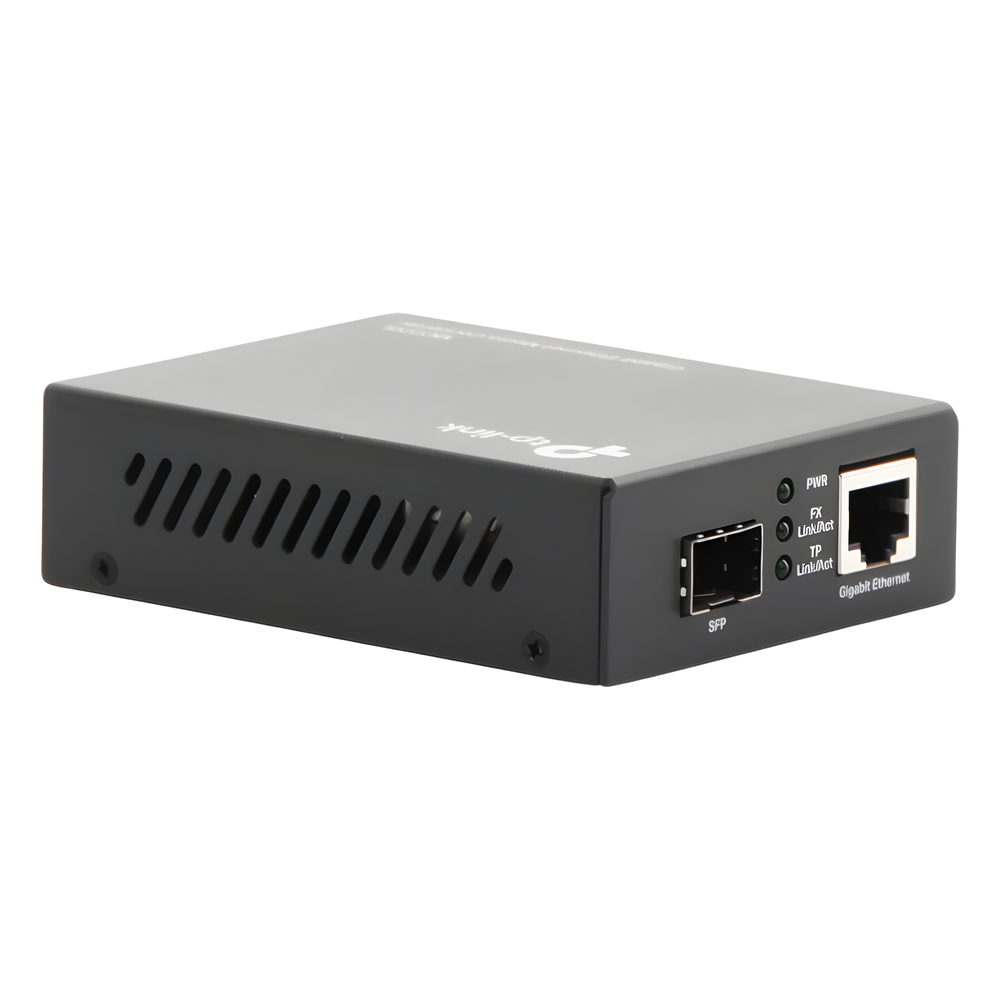 Convertidor Fibra Óptica Monomodo o Multimodo / 1 Puerto SFP 1000 Mbps / 1 Puerto RJ45 10/100/1000 Mbps / Plug and Play