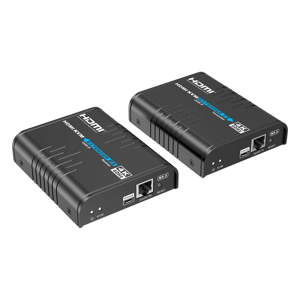 Extensor KVM HDMI 4K a 60 Hz | Transmisión hasta 120 mts con CAT6 | Resolución 4096x2160@60Hz | Ancho de Banda 18Gbps | HDCP1.4 y HDCP2.2 | Latencia 120~170ms | Conexión 1:1, 1:N, N:1, N:N