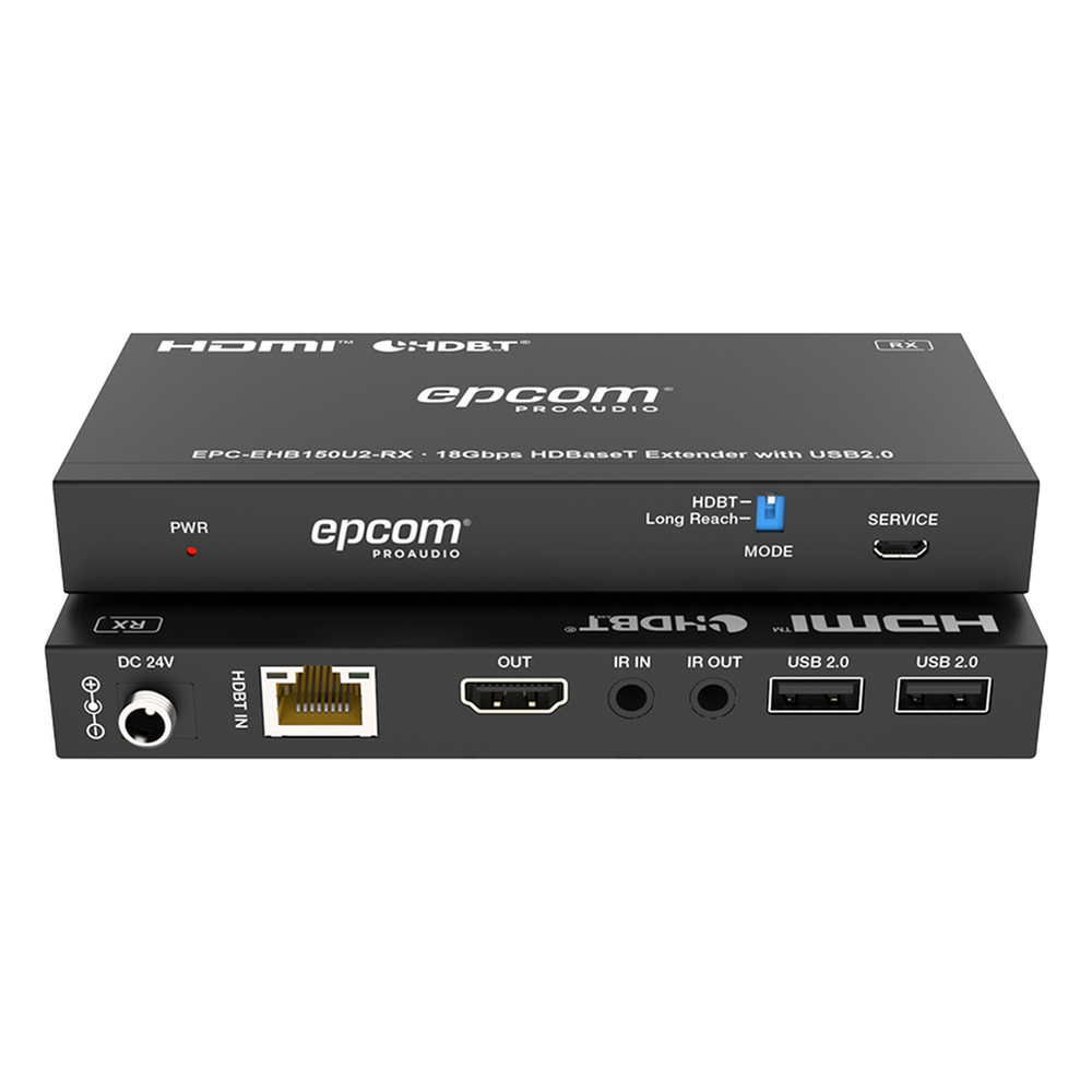 Kit Extensor HDMI con KVM |  4K@60Hz 4:4:4 | 150m en 1080 | 120m en 4K | HDBaseT | USB 2.0 | IR Bidireccional | POC | EDID