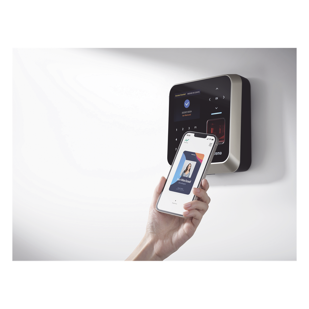 Lector de huella con  Inteligencia Artificial, mas exacto, Uso  para Control de acceso  Tiempo y Asistencia