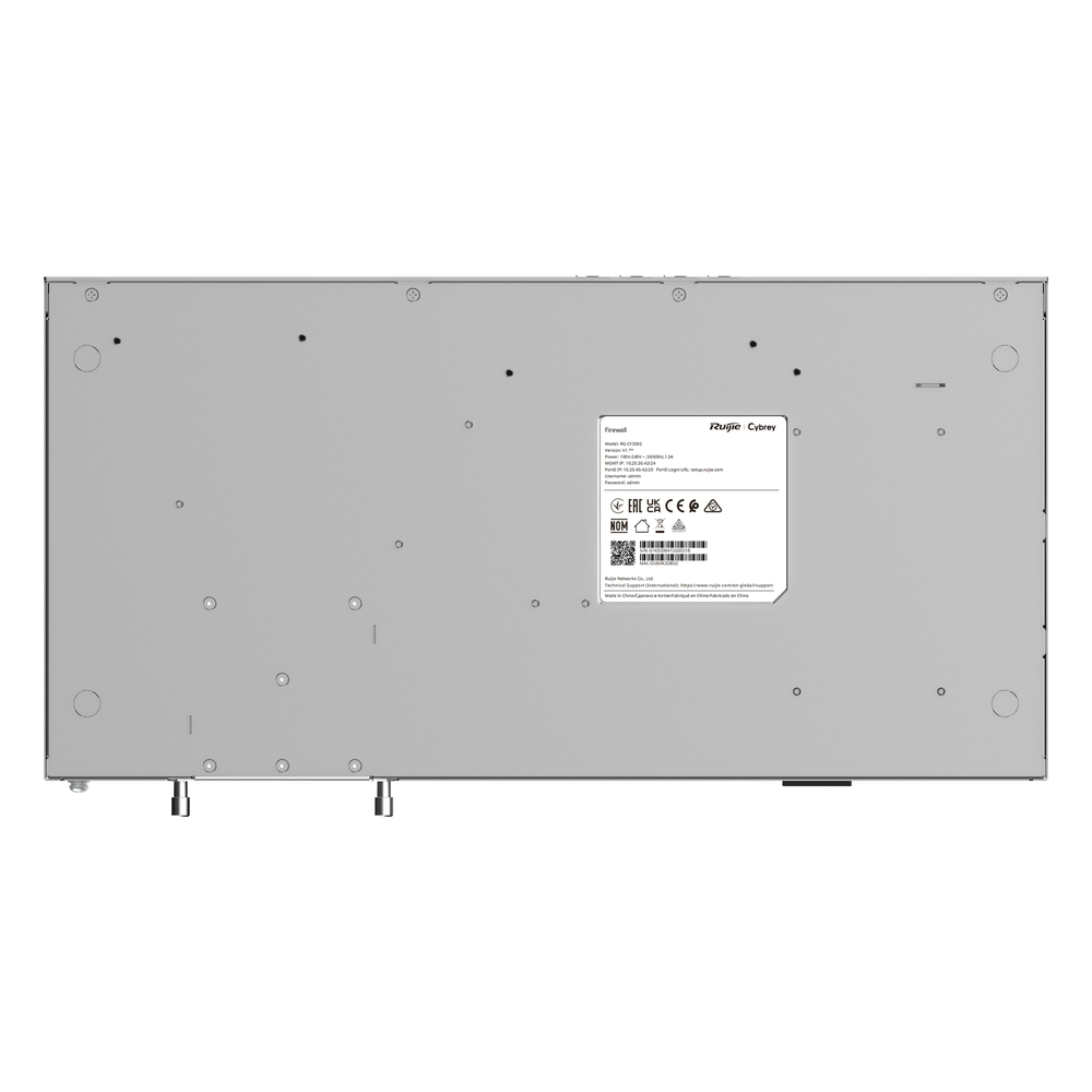 Firewall Next Generation / Empresarial / 9 Gbps Throughput / 8 Puertos Gigabit + 4 x 2.5G + 2 x SFP + 2 x SFP+ / Gestión Cloud / IPS + Antivirus + Application Control / Defensa DDoS / AI-Powered Security / Rack 1U 440 mm (17.32 in) / Línea Cybrey