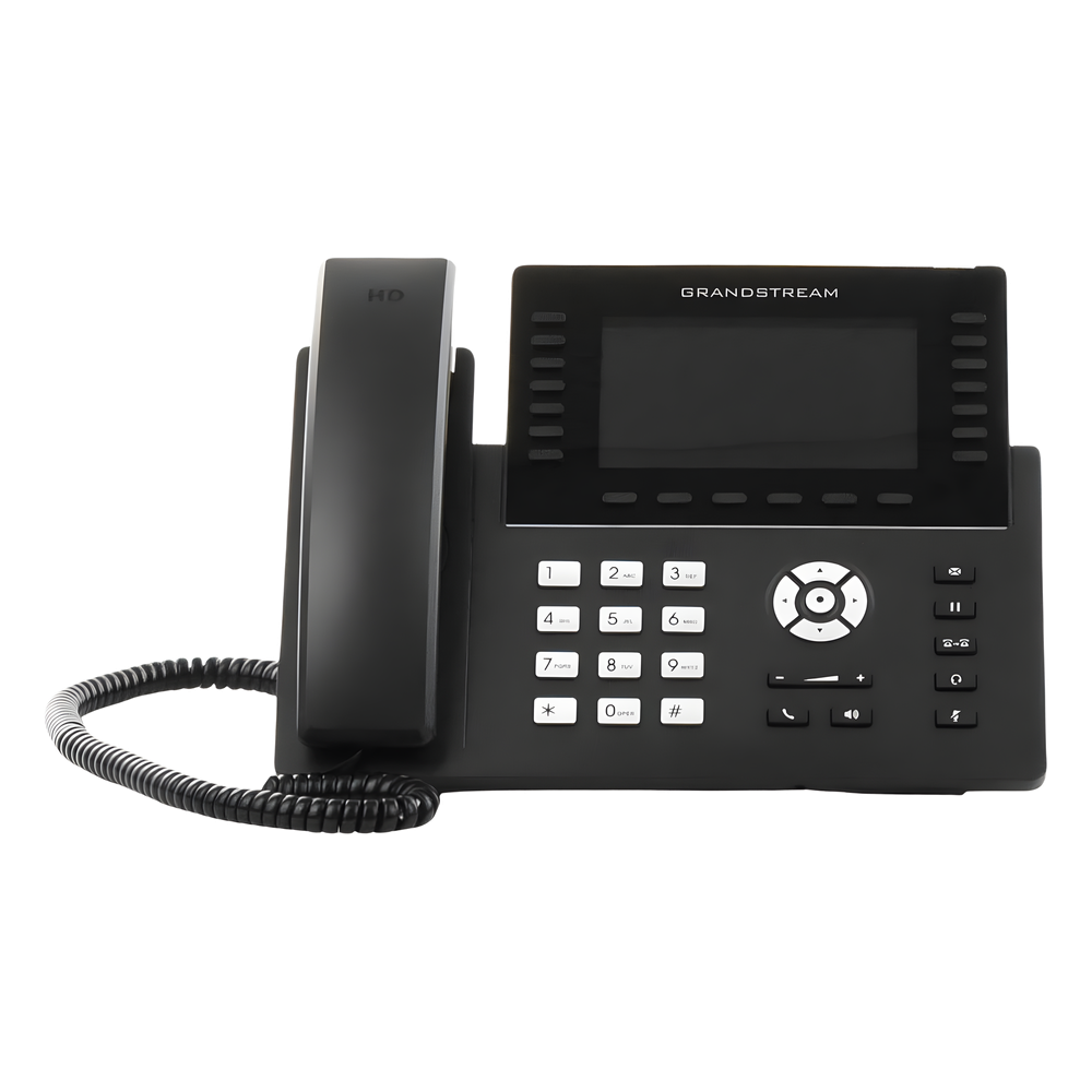 Teléfono IP Wi-Fi, Grado Operador, 14 líneas SIP con 6 cuentas, pantalla LCD  5", puertos Gigabit, Bluetooth, PoE, codec Opus, IPV4/IPV6 con gestión en la nube GDMS